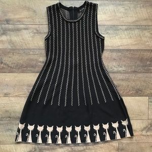 MAK Sweater Sleeveless Cat Pattern Dress Large